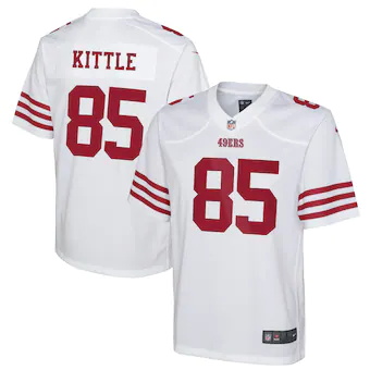 youth nike george kittle white san francisco 49ers game jer